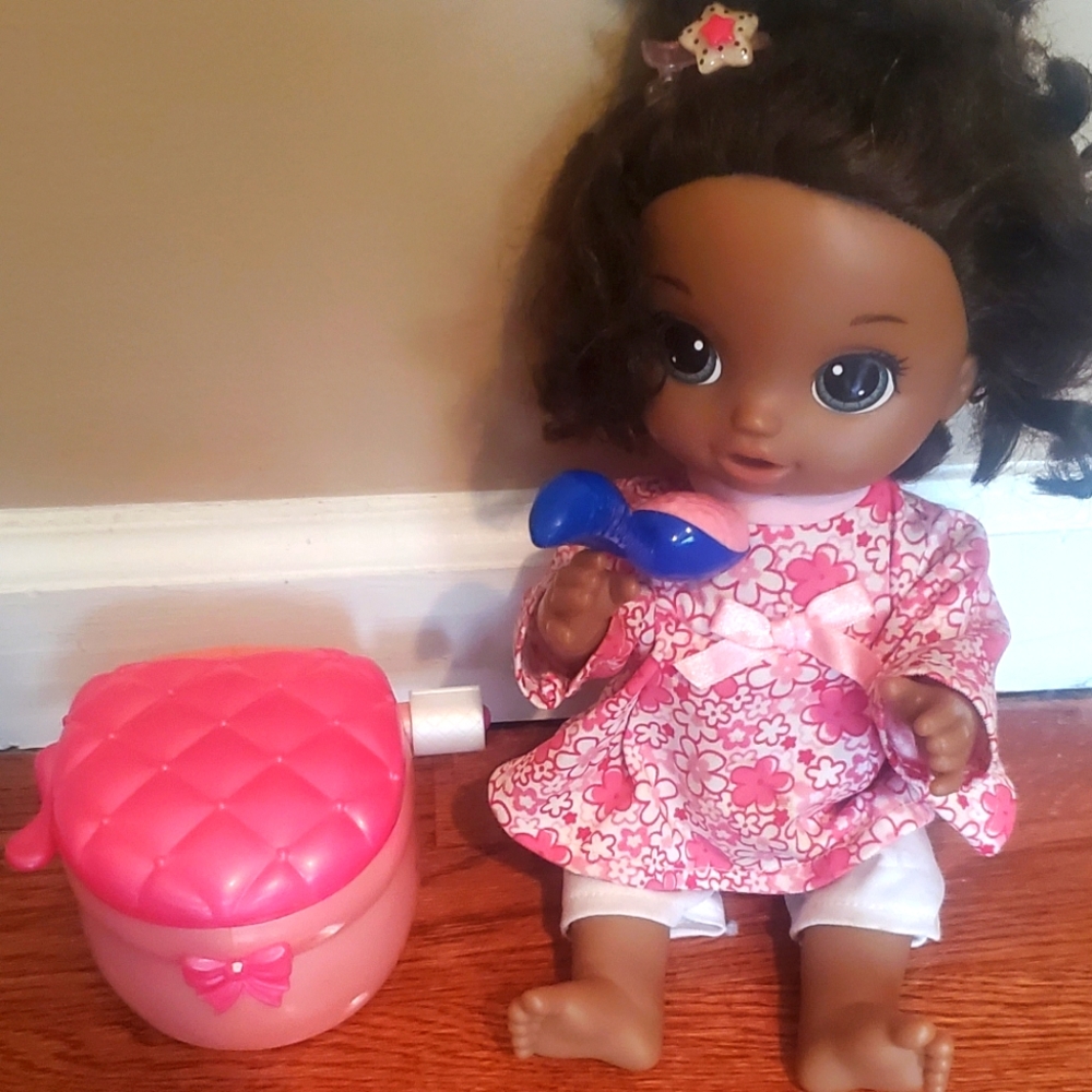 Beautiful Baby Doll With Pink Toilet & Spoon